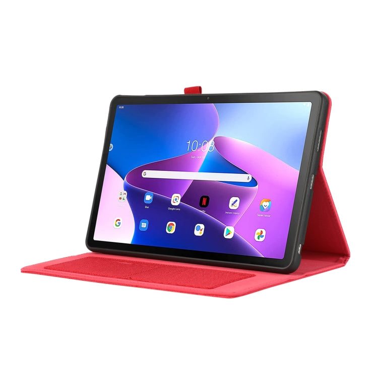 For Lenovo Tab M10 5G 10.6 Horizontal Flip TPU + Fabric PU Leather Tablet Case(Red) by bashfashion