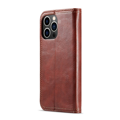 For iPhone 15 Fierre Shann Vintage Bark Texture Wallet Leather Phone Case(Brown) by FIERRE SHANN