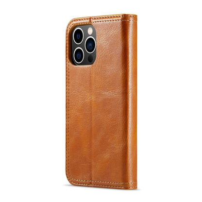 For iPhone 15 Fierre Shann Vintage Bark Texture Wallet Leather Phone Case(Khaki) by FIERRE SHANN