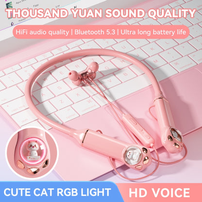 K1692 Meow Planet Neck-mounted Noise Reduction Sports Bluetooth Earphones(Black) by bashfashion