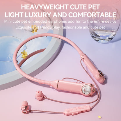 K1692 Meow Planet Neck-mounted Noise Reduction Sports Bluetooth Earphones(Blue) by bashfashion