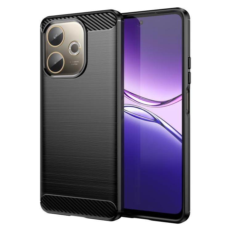 For OPPO A5 Pro 5G Global Carbon Fiber Brushed Texture TPU Phone Case(Black) by bashfashion