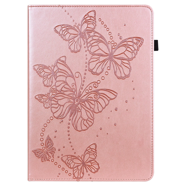 For Samsung Galaxy Tab S9 Embossed Butterfly Pattern Leather Tablet Case(Pink) by bashfashion