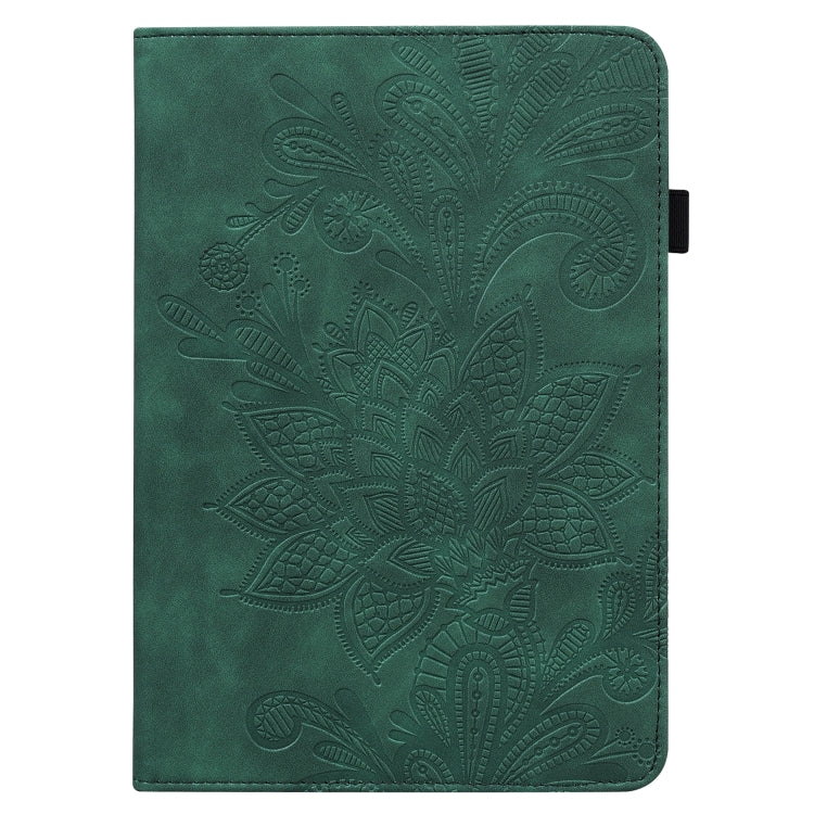 For Samsung Galaxy Tab S9 Lace Flower Embossing Pattern Leather Tablet Case(Green) by bashfashion