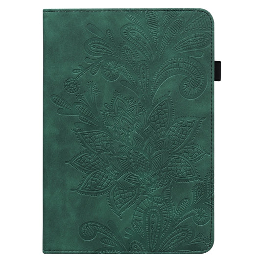 For Samsung Galaxy Tab S9 Lace Flower Embossing Pattern Leather Tablet Case(Green) by bashfashion