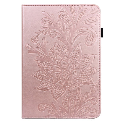 For Samsung Galaxy Tab S9 Lace Flower Embossing Pattern Leather Tablet Case(Gold) by bashfashion