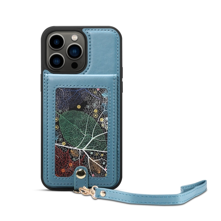 For iPhone 15 Pro ESEBLE Star Series Lanyard Holder Card Slot Phone Case(Blue) by ESEBLE
