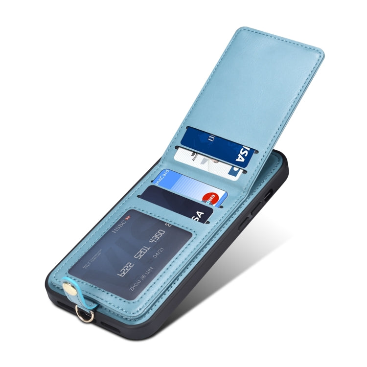 For iPhone 15 Pro ESEBLE Star Series Lanyard Holder Card Slot Phone Case(Blue) by ESEBLE