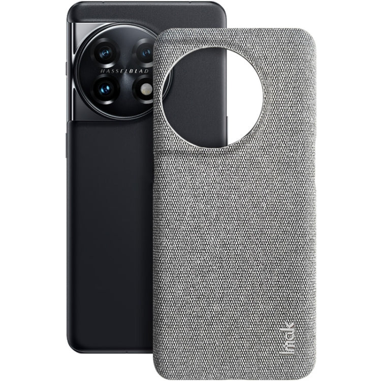 For OnePlus 11 5G imak Ruiyi Series Cloth Texture PU + PC Phone Case(Light Grey) by imak