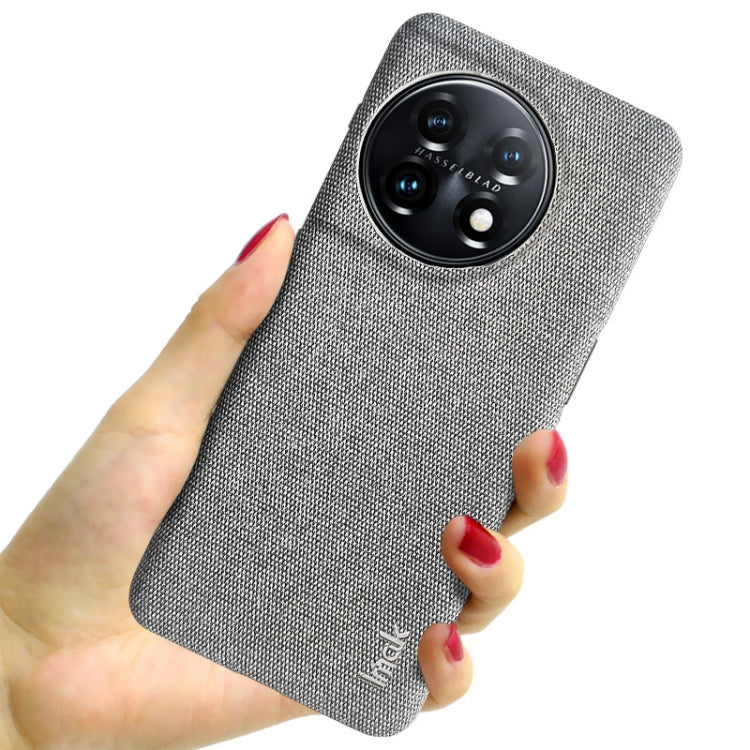 For OnePlus 11 5G imak Ruiyi Series Cloth Texture PU + PC Phone Case(Light Grey) by imak