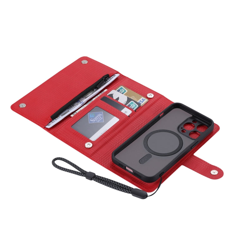 For iPhone 14 Plus ViLi GHB Series MagSafe Magnetic Zipper Leather Phone Case(Red) by ViLi