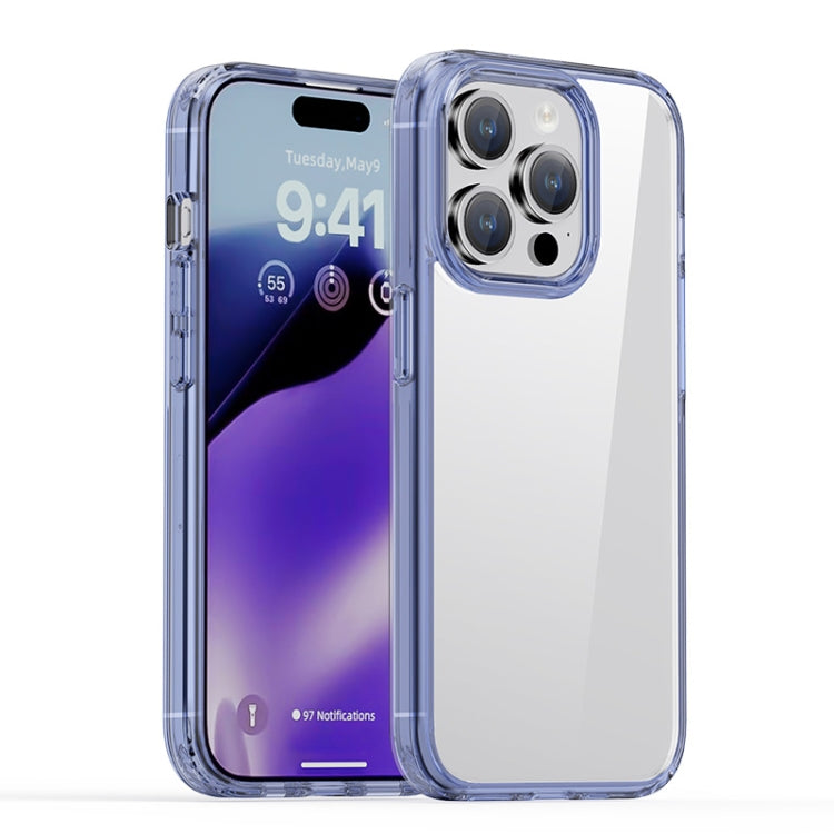 For iPhone 15 Pro Max iPAKY Hanguang Series Transparent TPU+PC Phone Case(Transparent Blue) by iPAKY