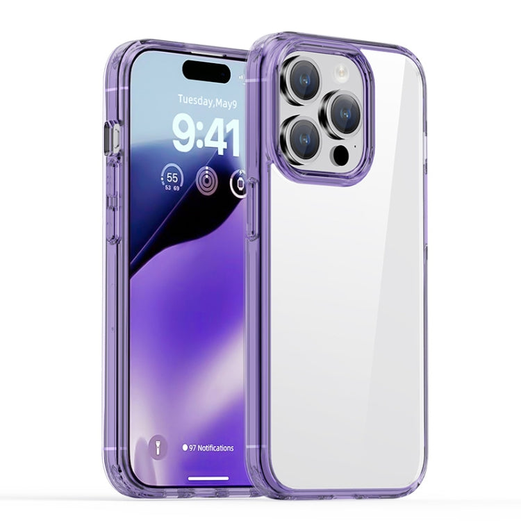 For iPhone 15 Pro Max iPAKY Hanguang Series Transparent TPU+PC Phone Case(Transparent Purple) by iPAKY