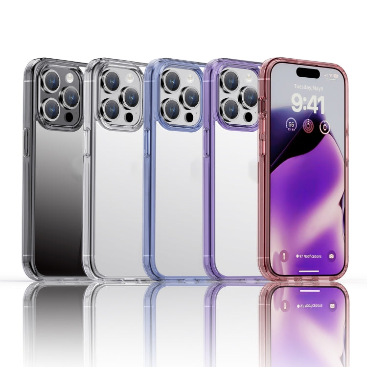 For iPhone 15 Pro iPAKY Hanguang Series Transparent TPU+PC Phone Case(Transparent Purple) by iPAKY