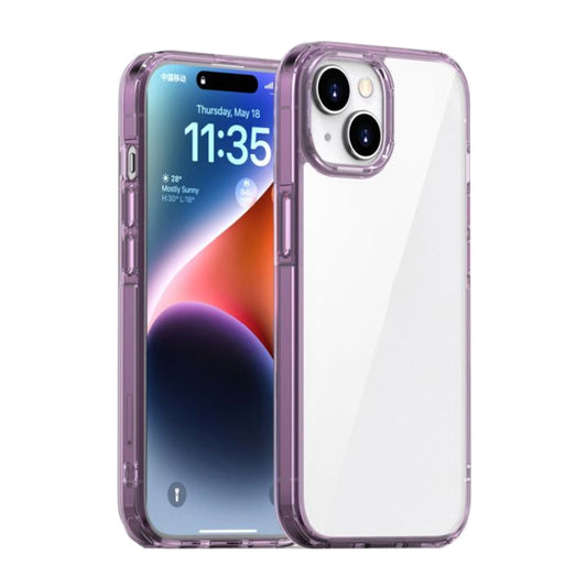 For iPhone 15 iPAKY Aurora Series Shockproof PC + TPU Protective Phone Case(Transparent Purple) by iPAKY