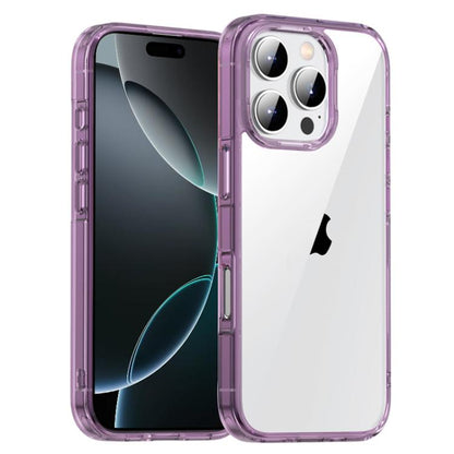 For iPhone 16 Pro Max iPAKY Aurora Series Shockproof PC + TPU Protective Phone Case(Transparent Purple) by iPAKY