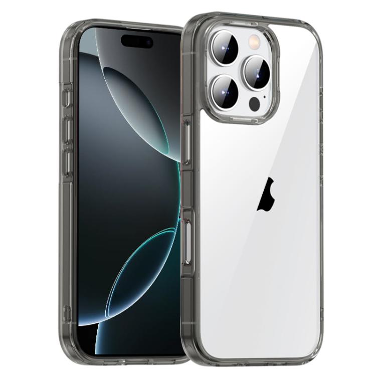 For iPhone 16 Pro iPAKY Aurora Series Shockproof PC + TPU Protective Phone Case(Transparent Black) by iPAKY
