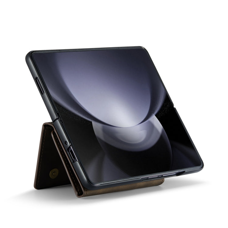 For Samsung Galaxy Z Fold5 DG.MING M2 Series 3-Fold Multi Card Bag + Magnetic Phone Case(Coffee) by DG.MING