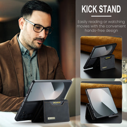 For Samsung Galaxy Z Fold6 DG.MING M2 Series 3-Fold Multi Card Bag + Magnetic Phone Case(Black) by DG.MING