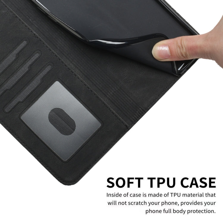 For iPhone 16e Cubic Skin Feel Flip Leather Phone Case(Black) by bashfashion
