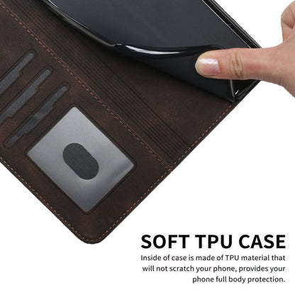 For iPhone 16e Cubic Skin Feel Flip Leather Phone Case(Brown) by bashfashion