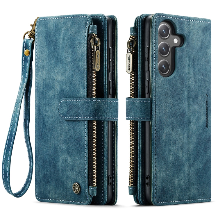 For Samsung Galaxy S23 FE CaseMe C30 Card Slots Zipper Wallet Leather Phone Case(Blue) by CaseMe