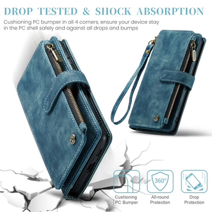 For Samsung Galaxy S23 FE CaseMe C30 Card Slots Zipper Wallet Leather Phone Case(Blue) by CaseMe