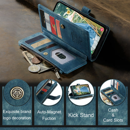 For Samsung Galaxy S23 FE CaseMe C30 Card Slots Zipper Wallet Leather Phone Case(Blue) by CaseMe