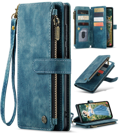 For Samsung Galaxy S23 FE CaseMe C30 Card Slots Zipper Wallet Leather Phone Case(Blue) by CaseMe