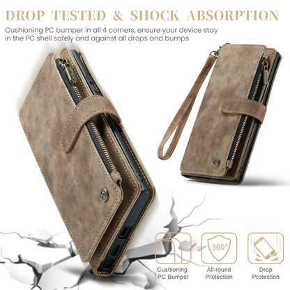 For Samsung Galaxy S24 Ultra 5G CaseMe C30 Card Slots Zipper Wallet Leather Phone Case(Brown) by CaseMe