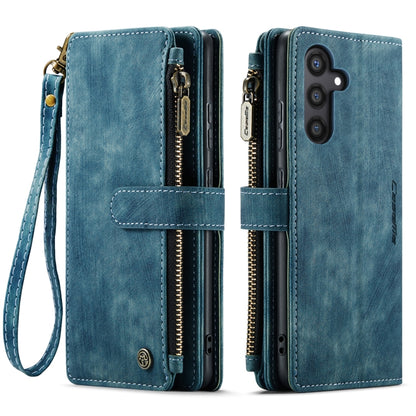For Samsung Galaxy S24+ 5G CaseMe C30 Card Slots Zipper Wallet Leather Phone Case(Blue) by CaseMe