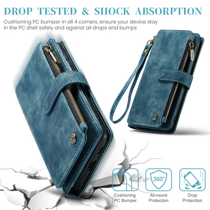 For Samsung Galaxy S24+ 5G CaseMe C30 Card Slots Zipper Wallet Leather Phone Case(Blue) by CaseMe