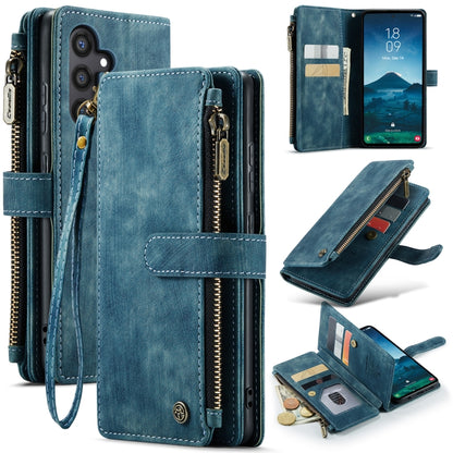 For Samsung Galaxy S24 5G CaseMe C30 Card Slots Zipper Wallet Leather Phone Case(Blue) by CaseMe