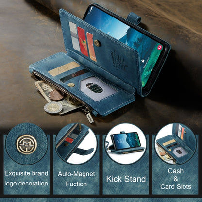 For Samsung Galaxy S24 5G CaseMe C30 Card Slots Zipper Wallet Leather Phone Case(Blue) by CaseMe