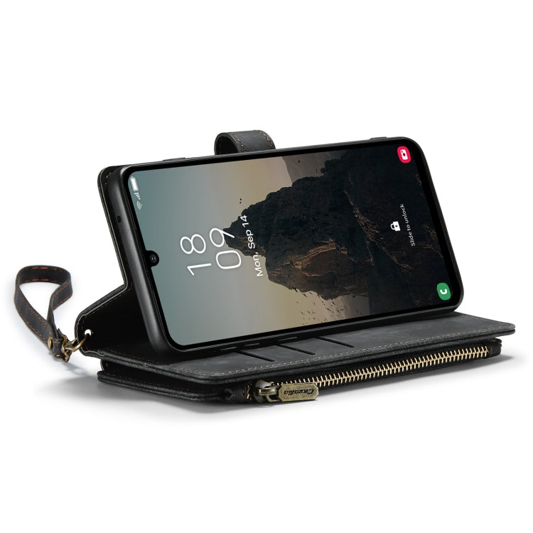 For Samsung Galaxy A25 4G CaseMe C30 Card Slots Zipper Wallet Leather Phone Case(Black) by CaseMe