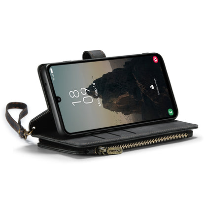 For Samsung Galaxy A25 4G CaseMe C30 Card Slots Zipper Wallet Leather Phone Case(Black) by CaseMe