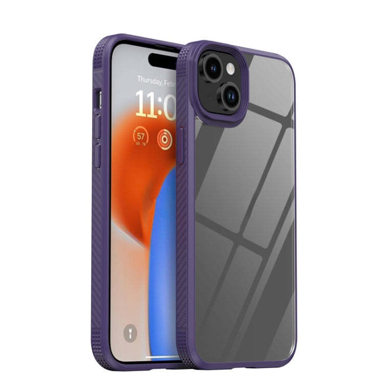For iPhone 15 iPAKY MG Series Transparent PC+TPU Phone Case(Purple) by iPAKY