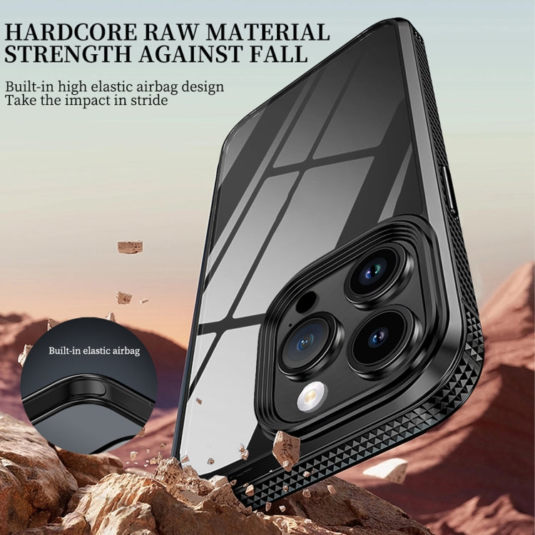 For iPhone 15 Pro iPAKY MG Series Transparent PC+TPU Phone Case(Black) by iPAKY