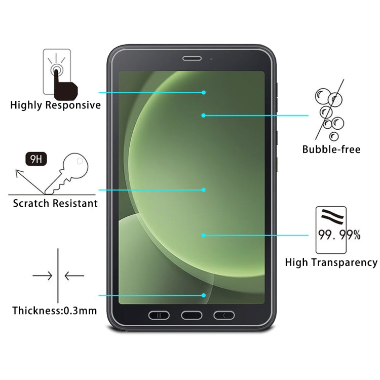 For Samsung Galaxy Tab Active6 / Active5 9H 0.3mm Explosion-proof Tempered Glass Film by bashfashion