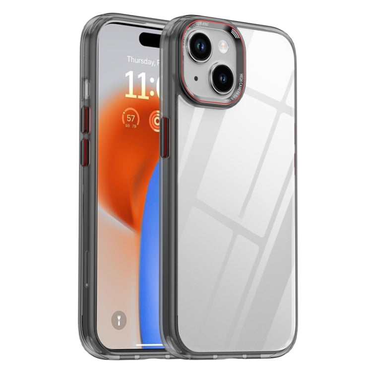 For iPhone 15 Plus iPAKY MG Series Transparent PC+TPU Phone Case(Transparent Black) by iPAKY