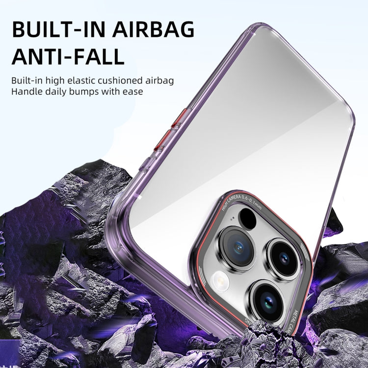 For iPhone 15 iPAKY MG Series Transparent PC+TPU Phone Case(Transparent Purple) by iPAKY