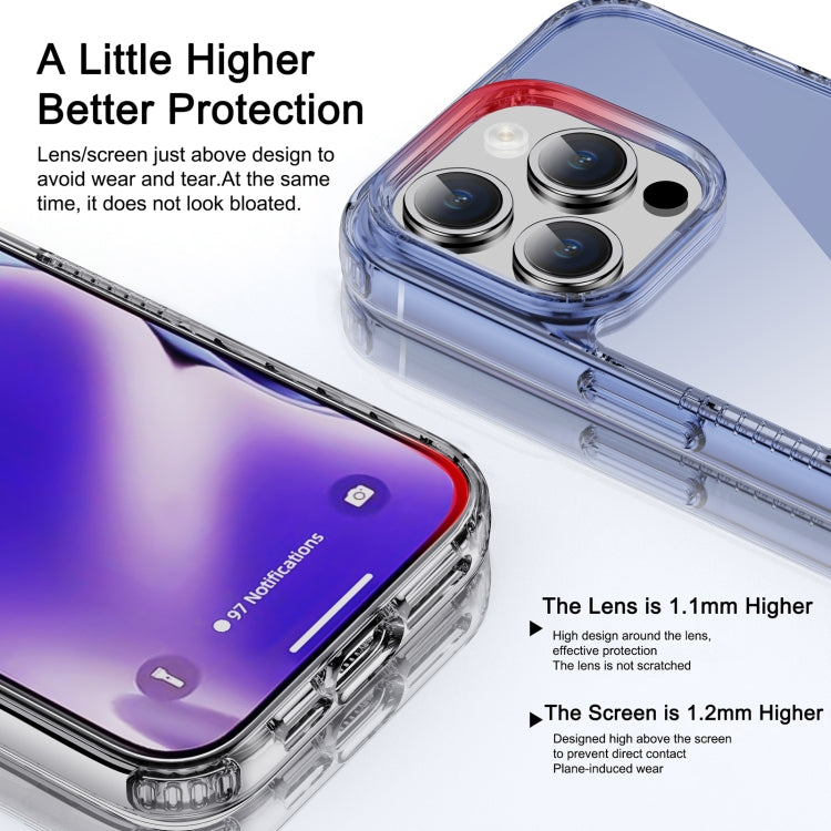 For iPhone 15 Plus iPAKY YG Series Transparent PC+TPU Phone Case(Transparent Blue) by iPAKY