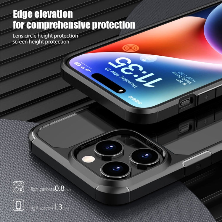 For iPhone 15 Plus iPAKY YJ Series Transparent PC+TPU Phone Case(Black) by iPAKY