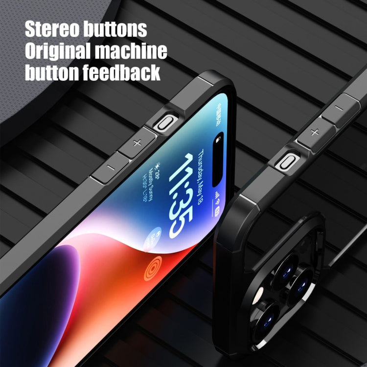 For iPhone 15 Pro iPAKY YJ Series Transparent PC+TPU Phone Case(Blue) by iPAKY