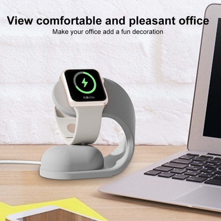 For Apple Watch Series Smart Watch U-shaped Silicone Charging Holder(Blue) by bashfashion