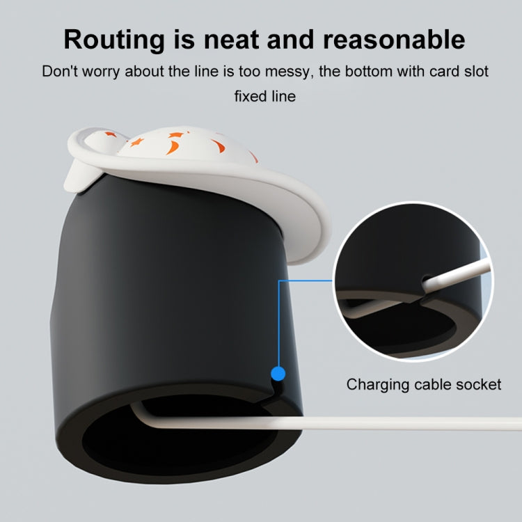 For Apple Watch Series Hat Bear Shaped Silicone Charging Base(White) by bashfashion