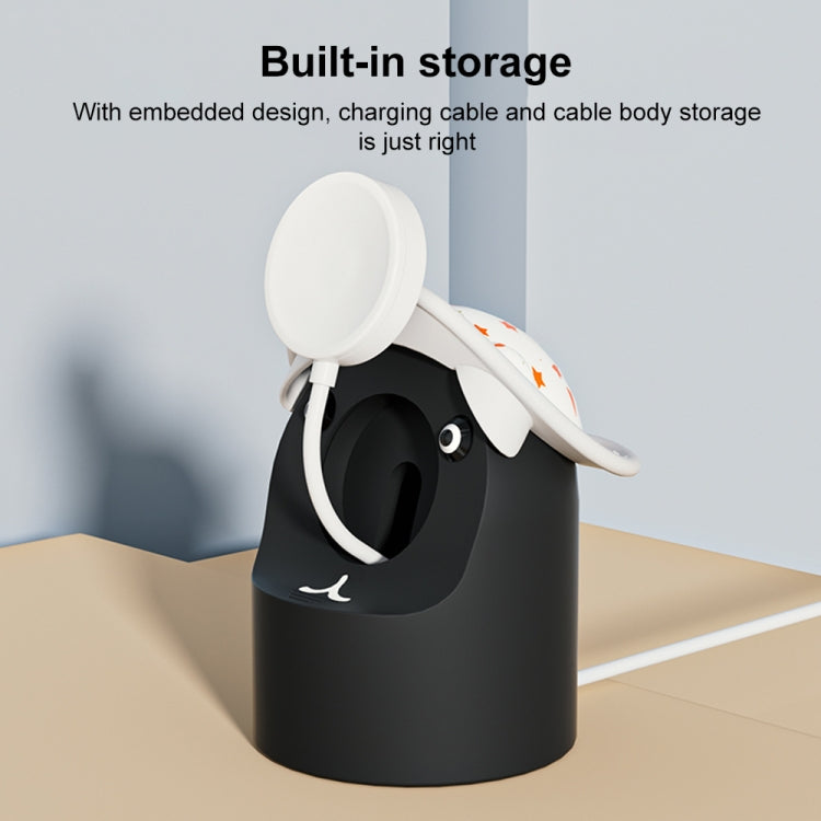 For Apple Watch Series Hat Bear Shaped Silicone Charging Base(White) by bashfashion