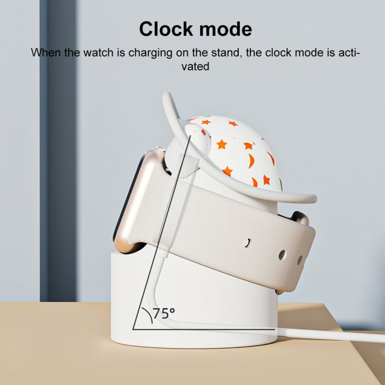 For Apple Watch Series Hat Bear Shaped Silicone Charging Base(Grey) by bashfashion