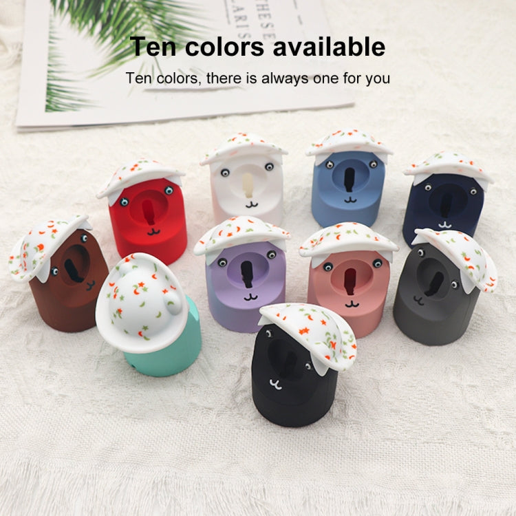 For Apple Watch Series Hat Bear Shaped Silicone Charging Base(Pink) by bashfashion