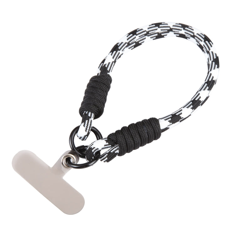 Dopamine Color Double Buckle Twist Rope Short Lanyard(Black White) by bashfashion